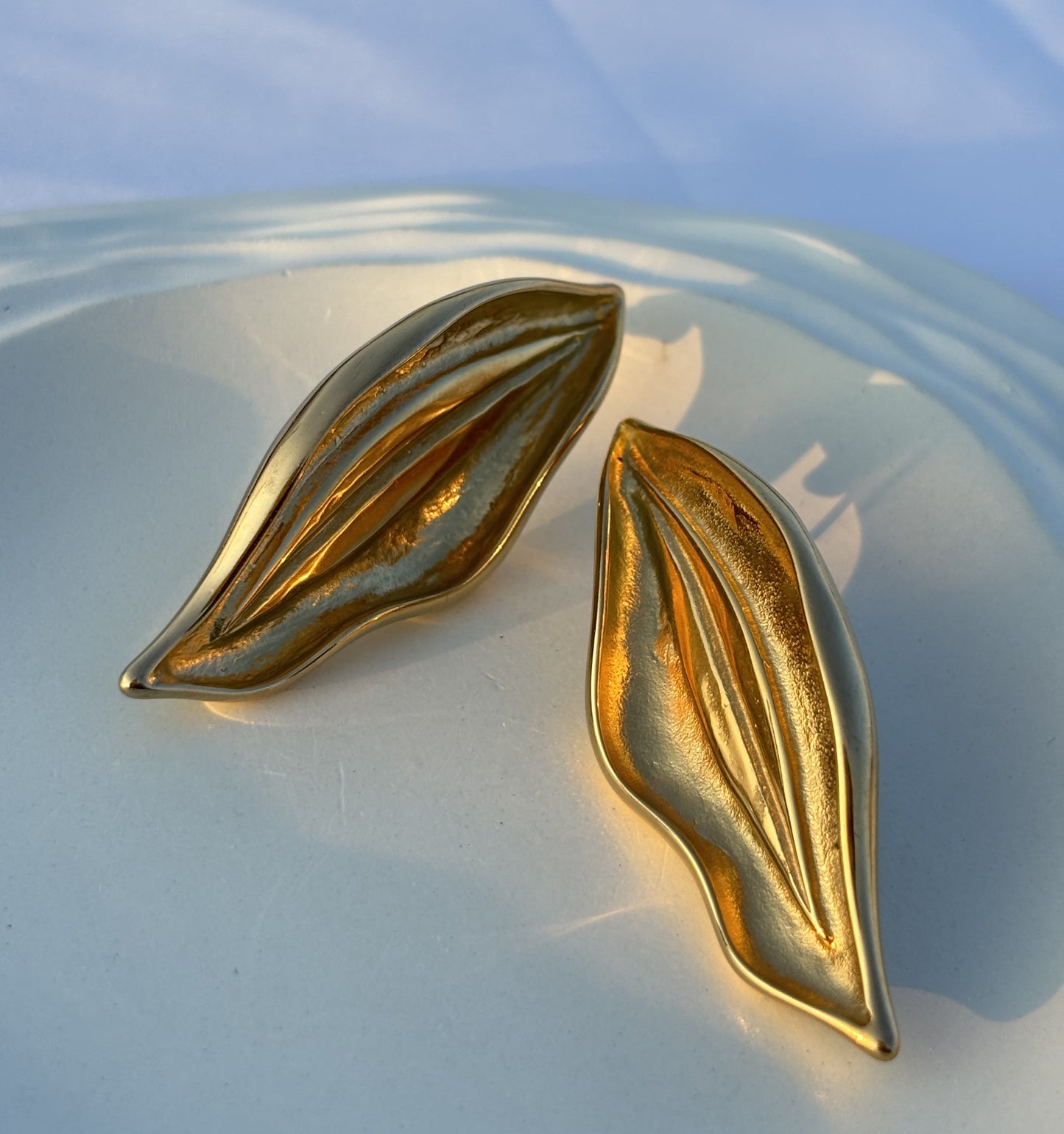 Golden Leaf Statement Earring