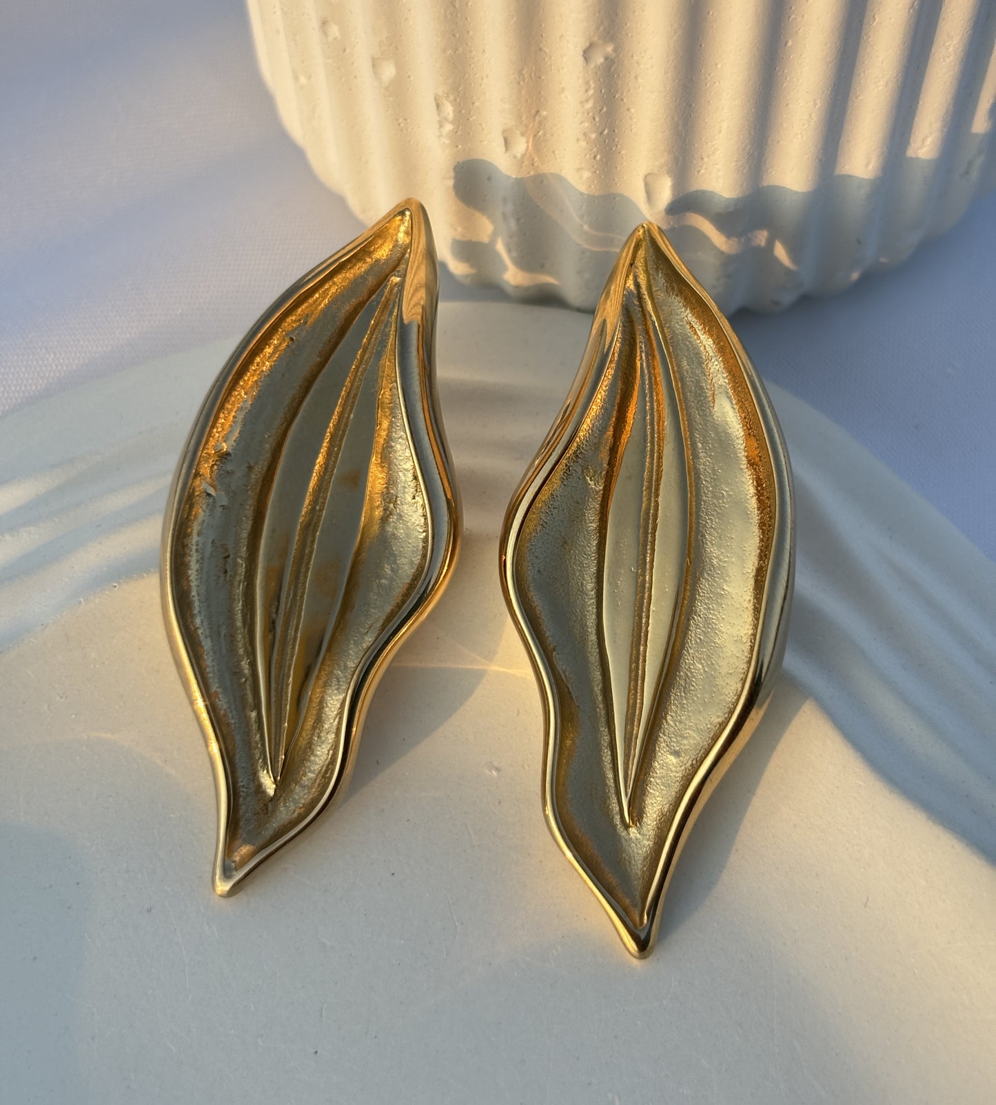 Golden Leaf Statement Earring