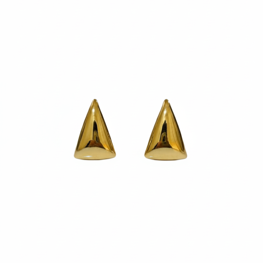 Gold Triangle Stud Earrings