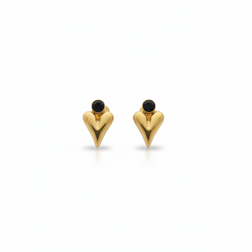Chic Gold Heart Stud Earring