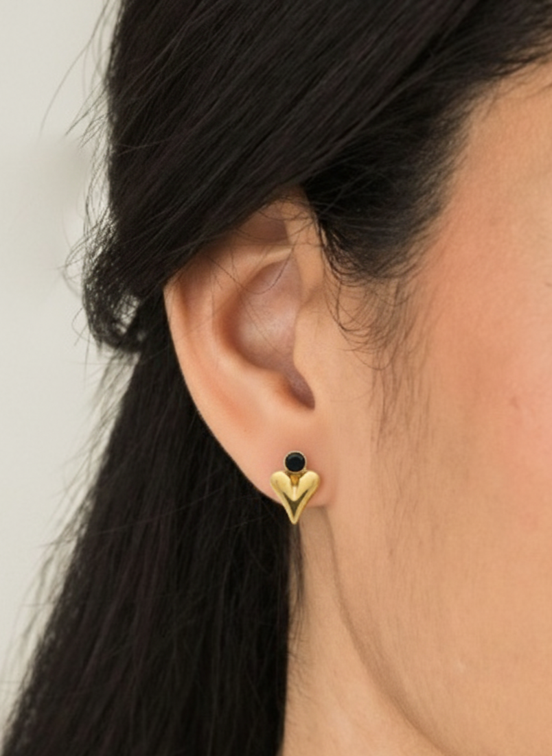 Chic Gold Heart Stud Earring