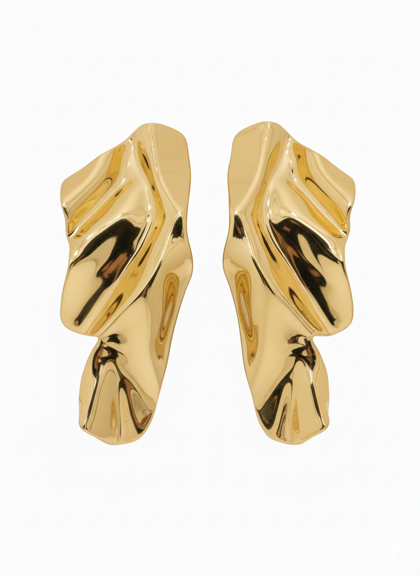 Contemporary Gold Statement Earrings
