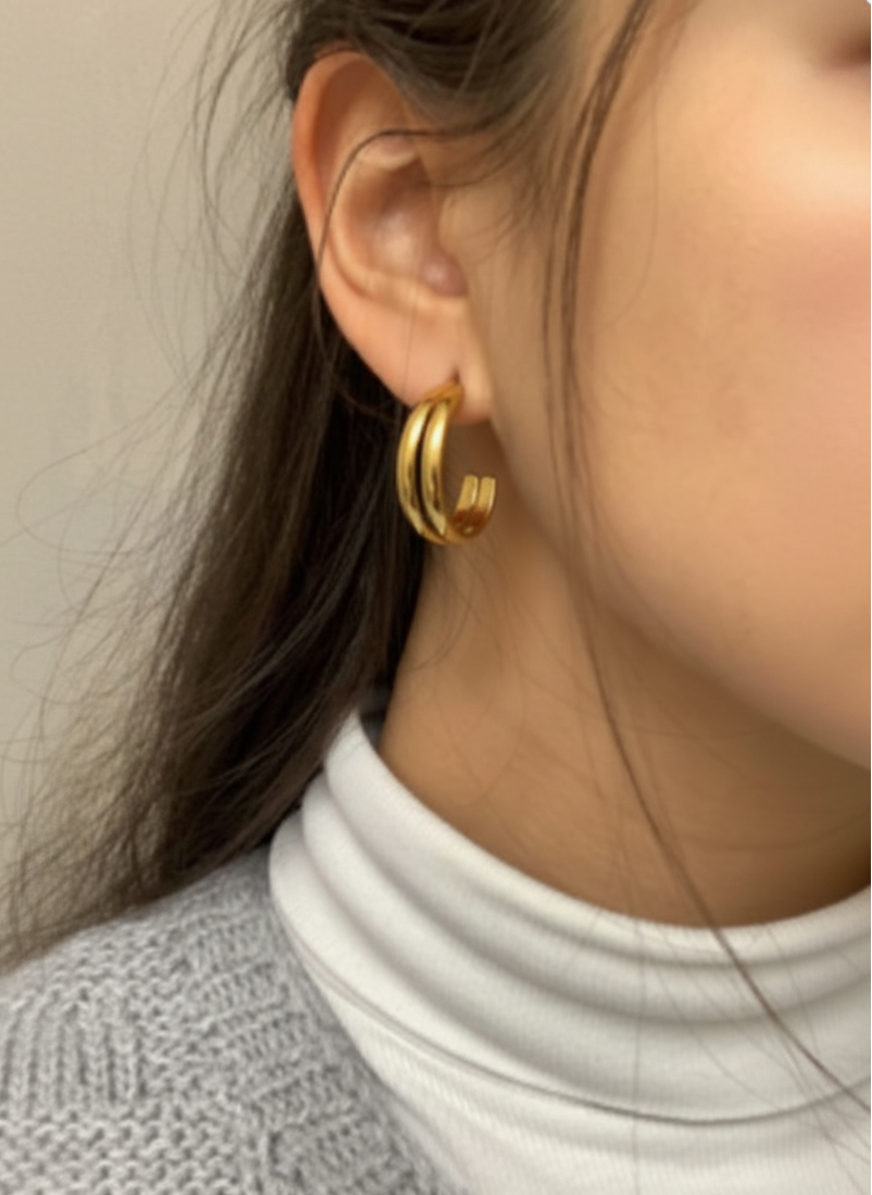 Modern Dome Hoop Earrings