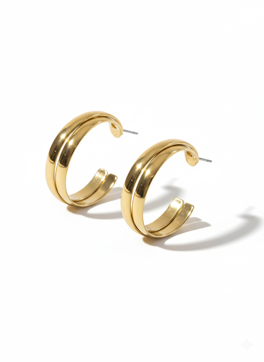 Modern Dome Hoop Earrings