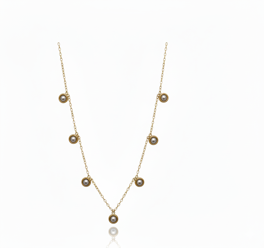 Dainty Pearl Station Necklace