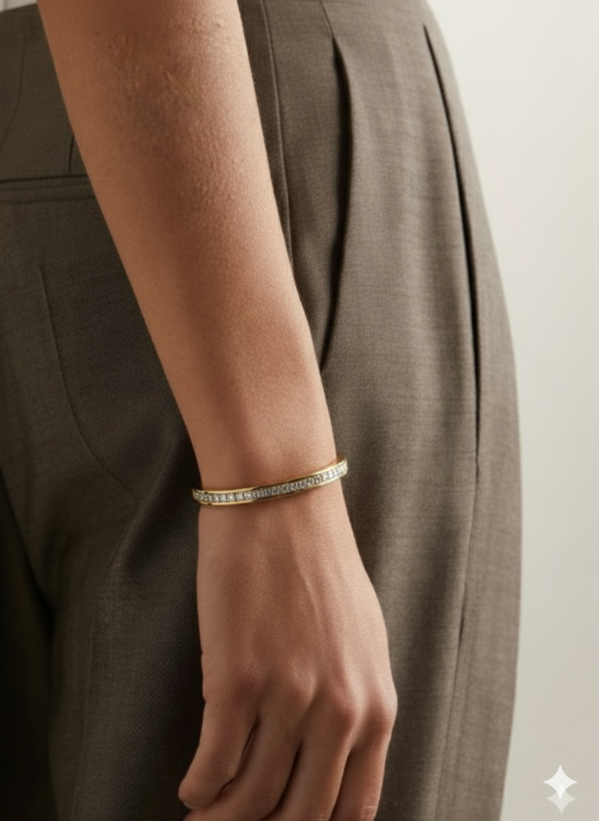 Sparkling Line Bangle Bracelet