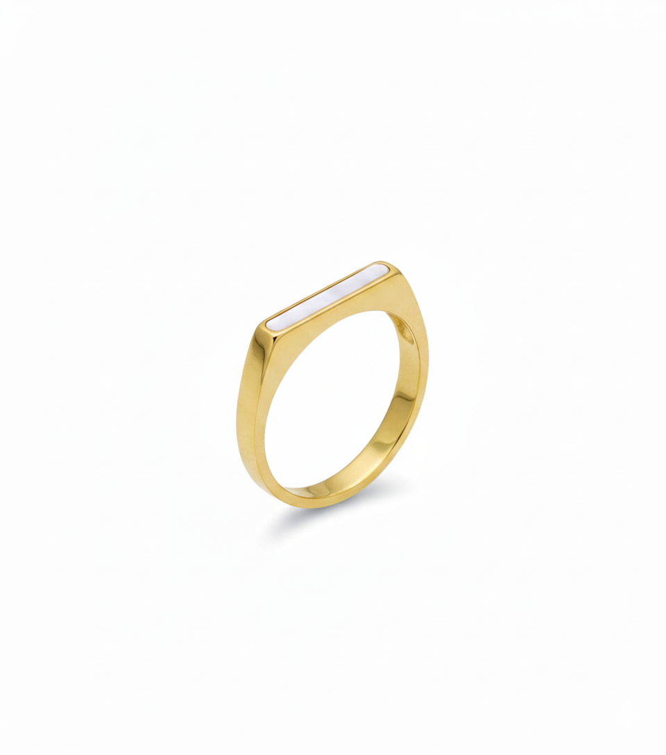 Chic White Inlay Ring