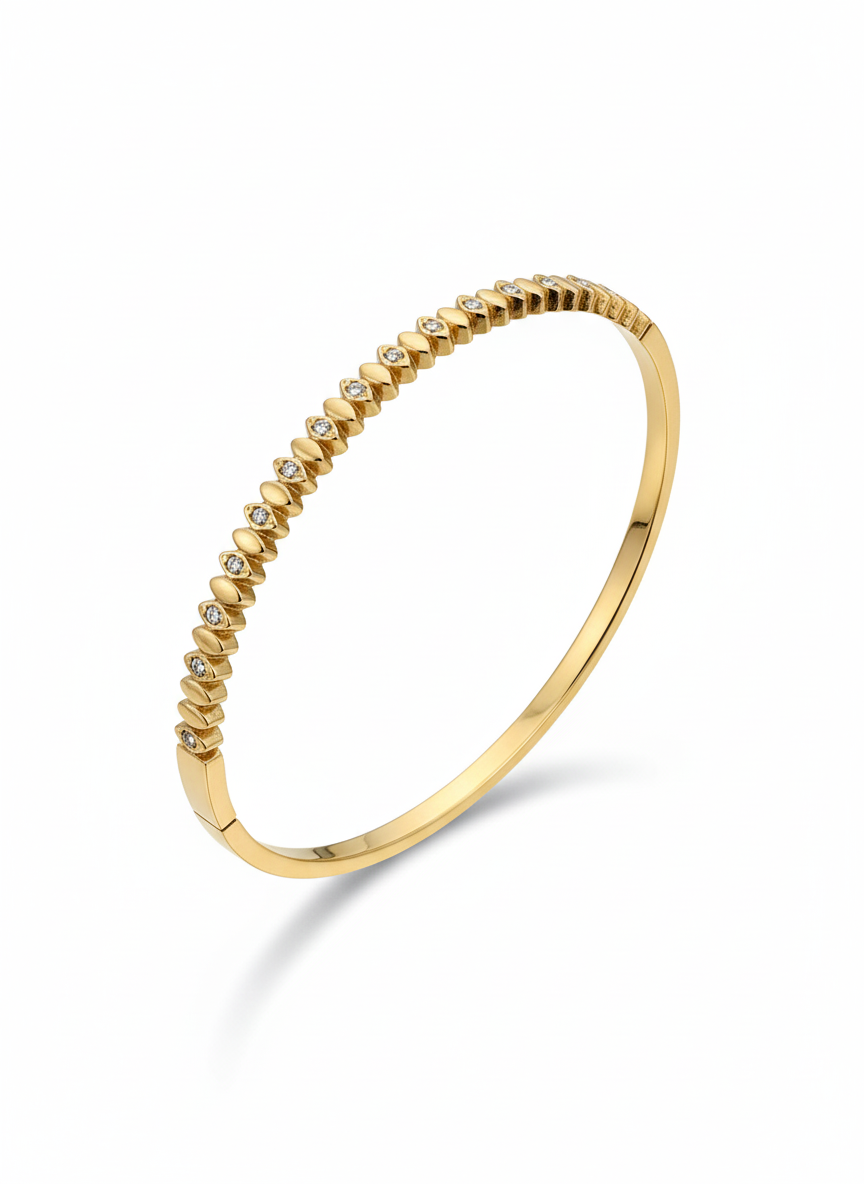 Classic Bangle bracelet with Diamond Accents