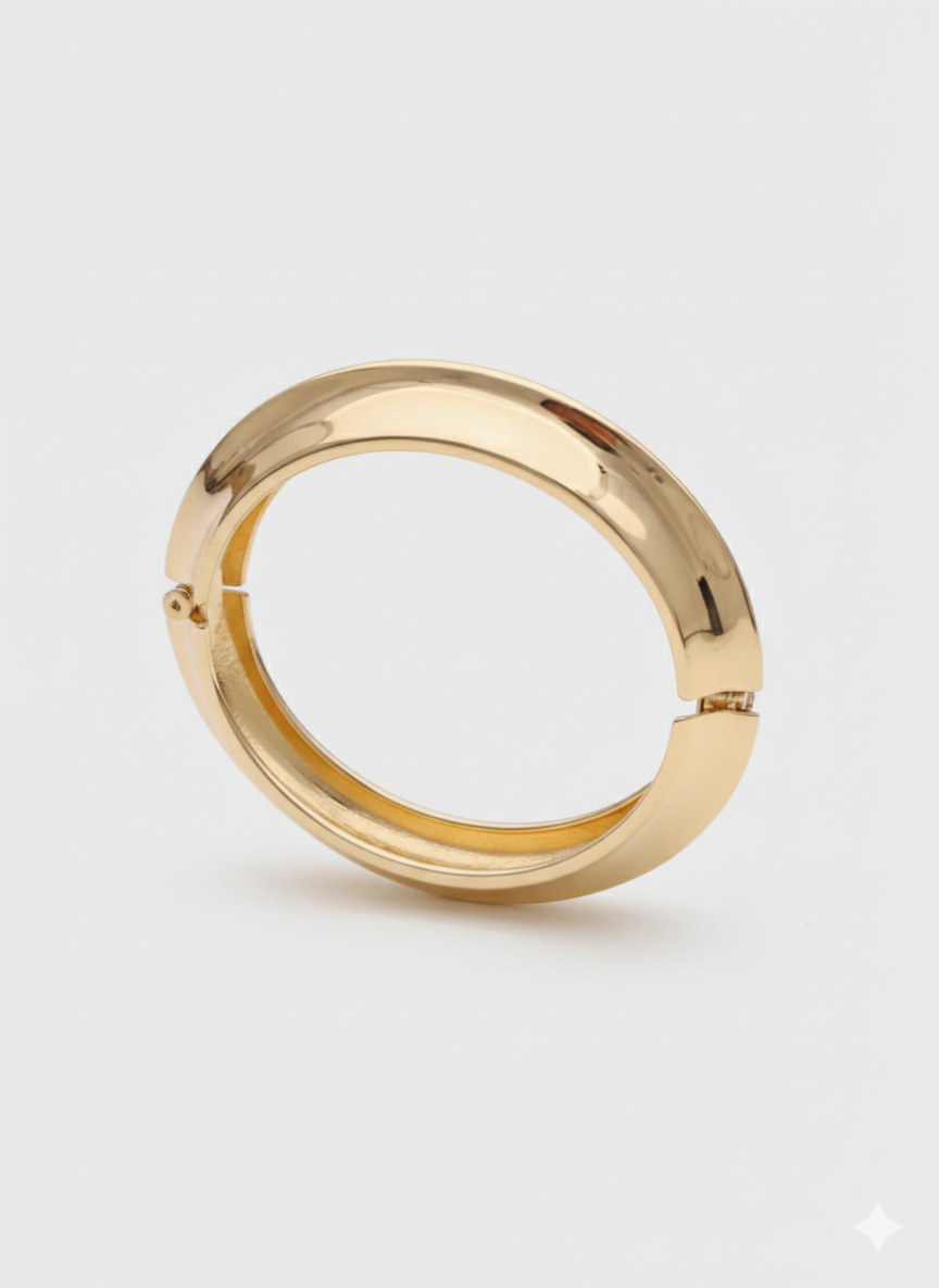 Classic Gold Chunky Bangle Bracelet