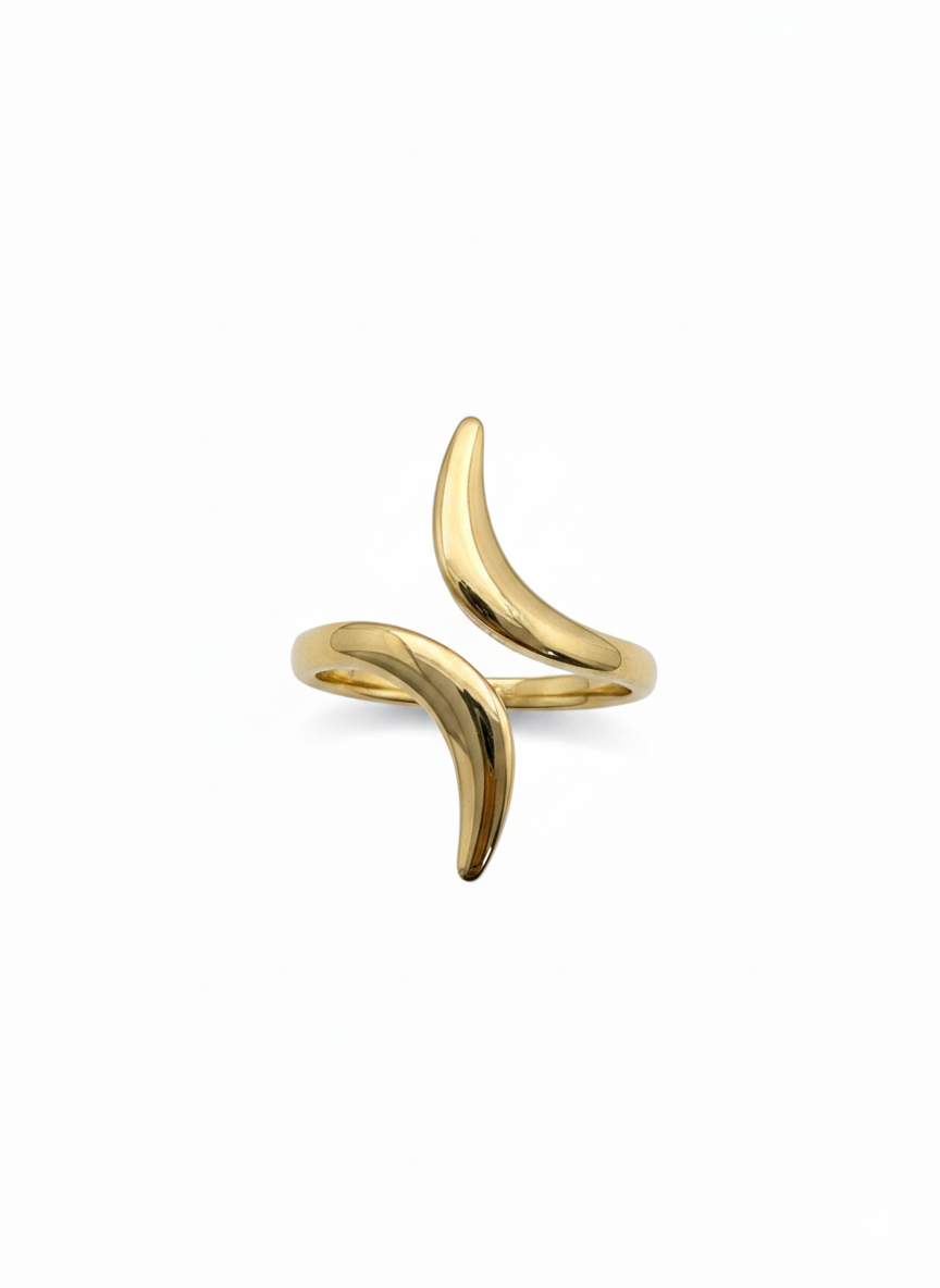 Gold Wave Open Ring