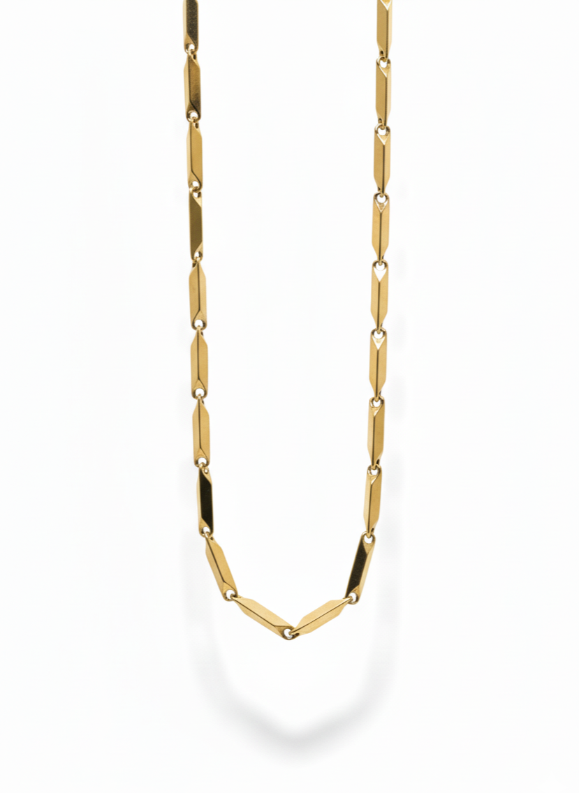 Geometric Gold Link Chain Necklace