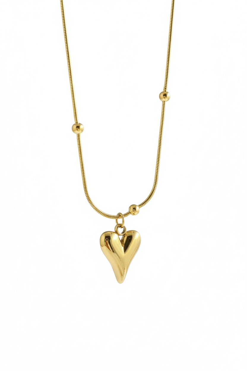 Heart Ball Chain Necklace