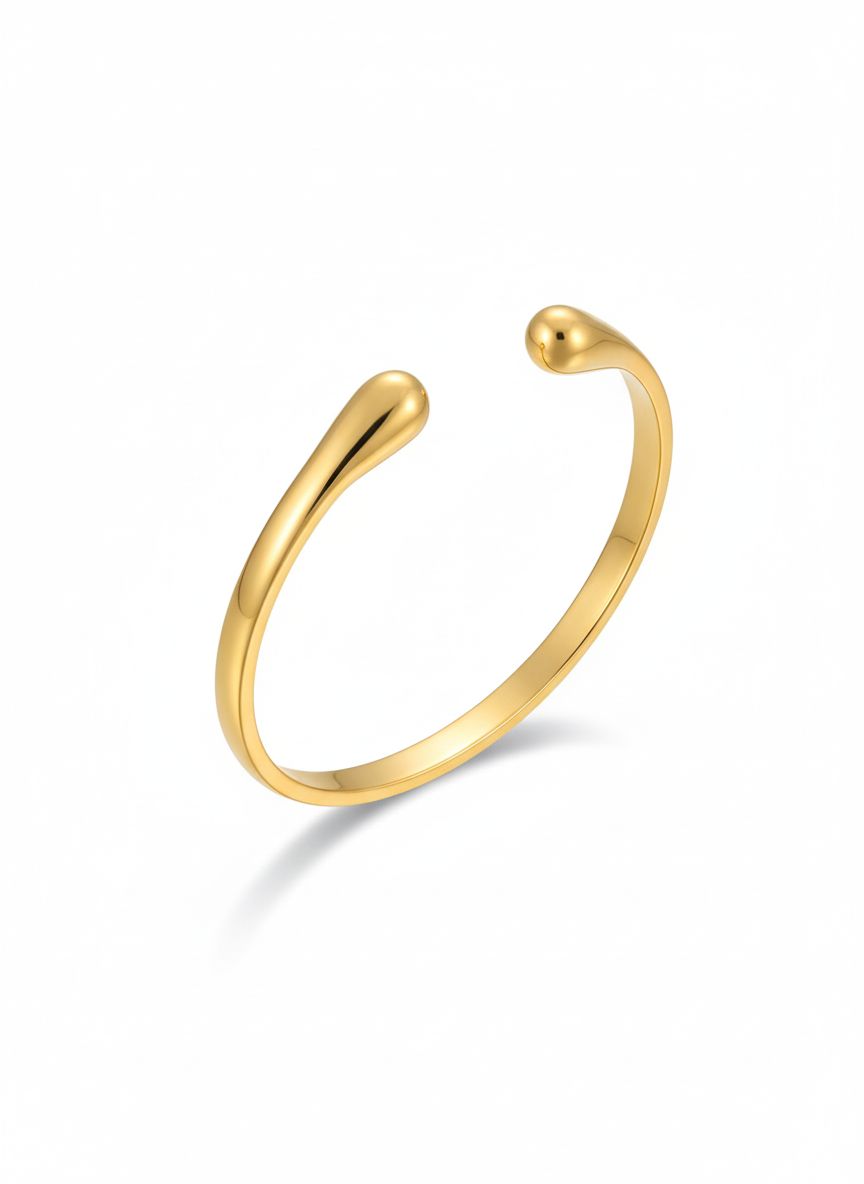 Contemporary Gold Teardrop Cuff Bracelet