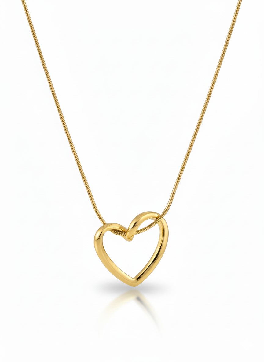 Open Heart Love Pendant Necklace