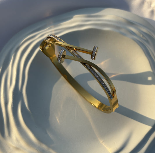 Nail Stone Bangle Bracelet