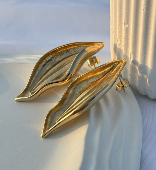 Golden Leaf Statement Earring