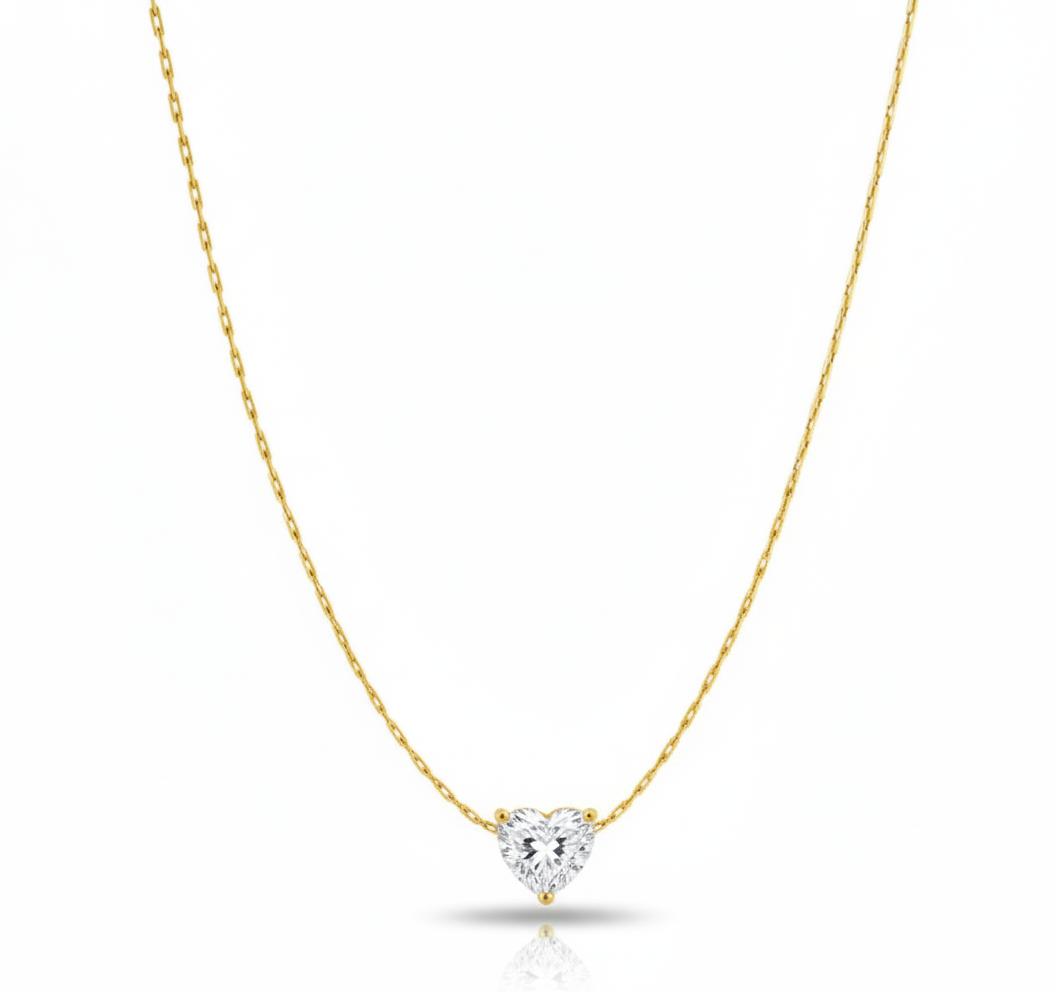 Clear Stone heart Pendant Necklace