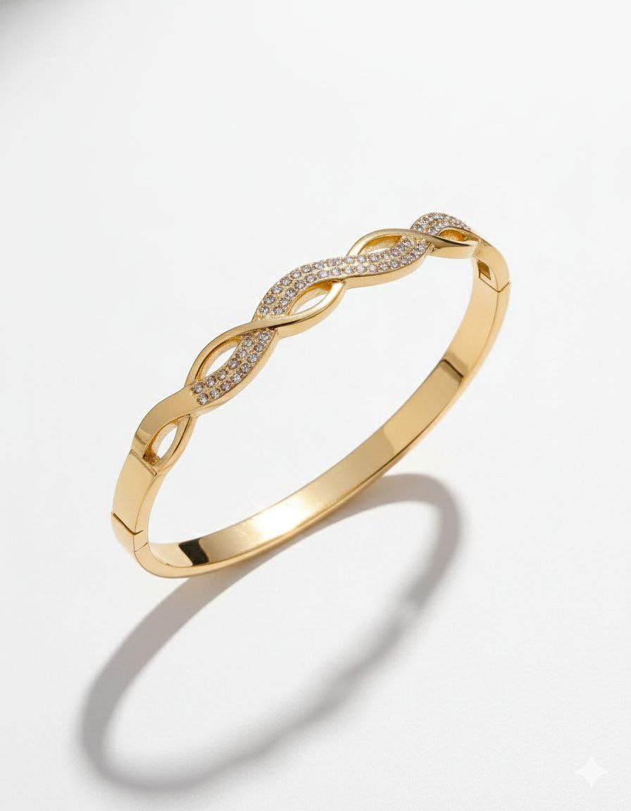Infinity Twist Bangle Bracelet