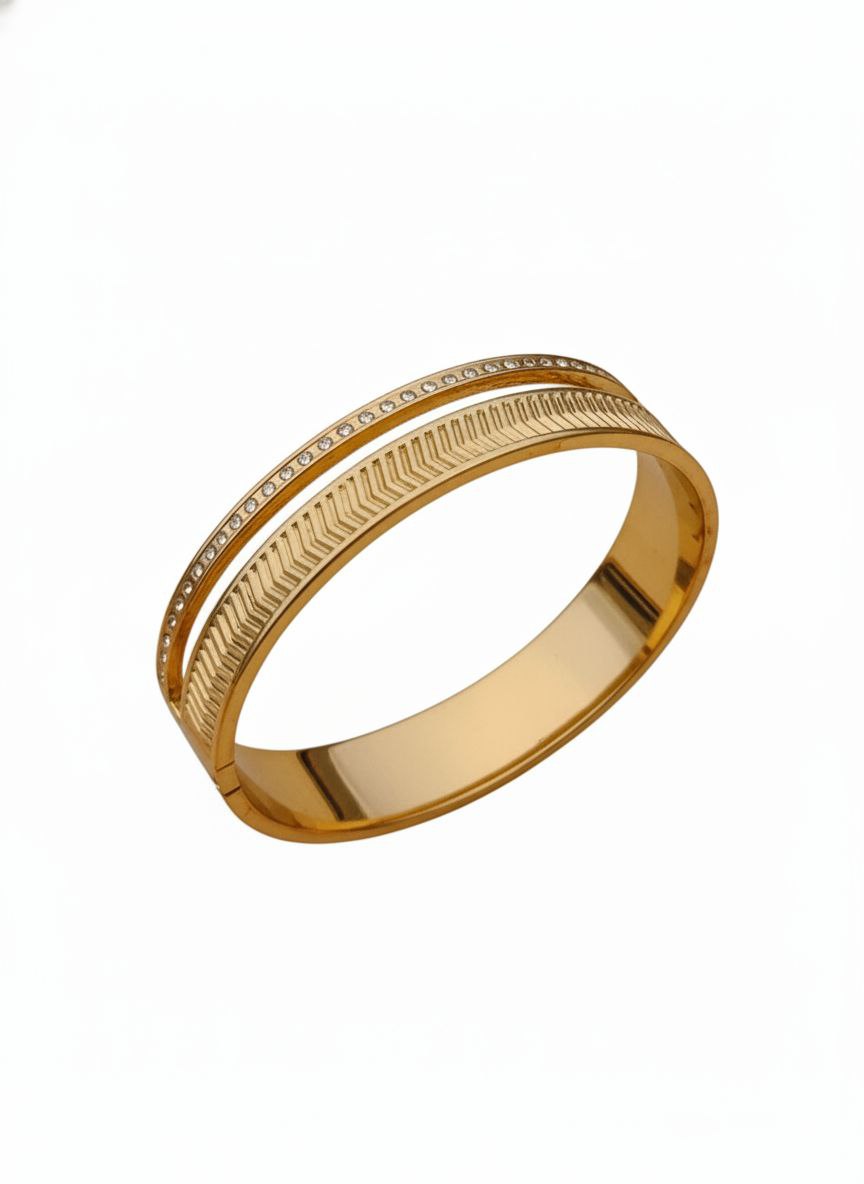 Double Band Crystal Bangle