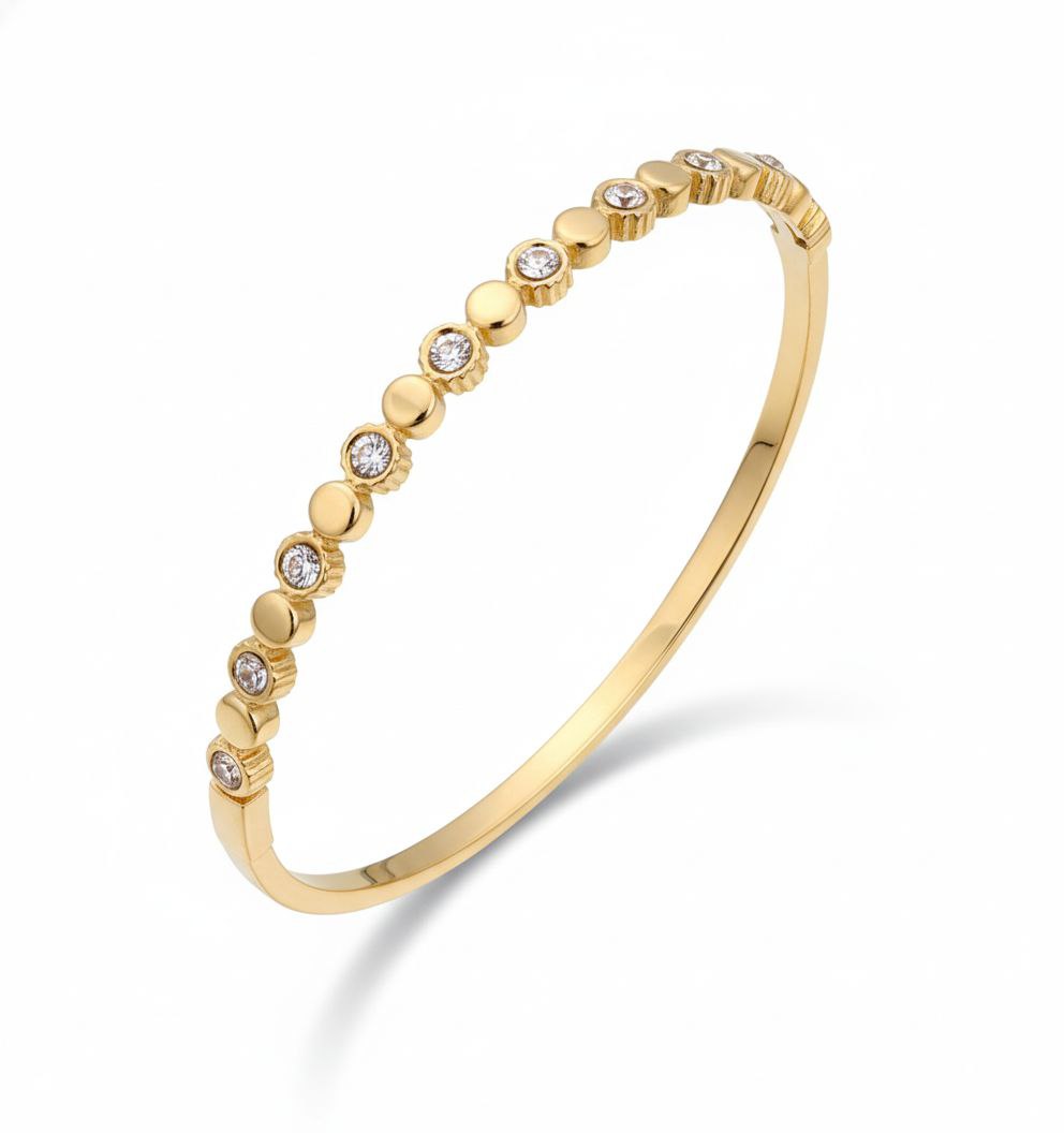 Dainty Gold Beaded Stone Bracelet