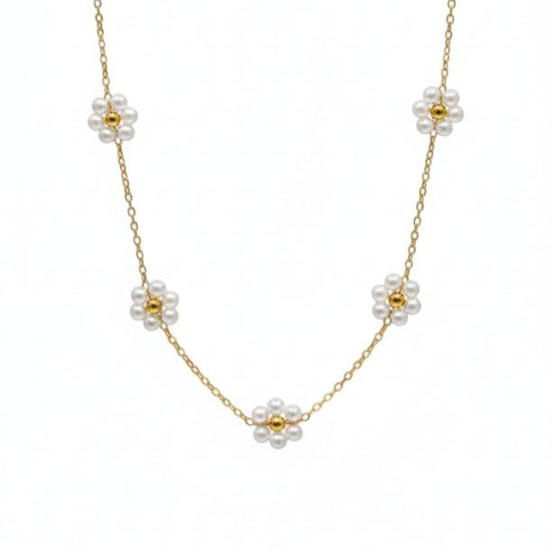 Daisy Pearl Chain Necklace