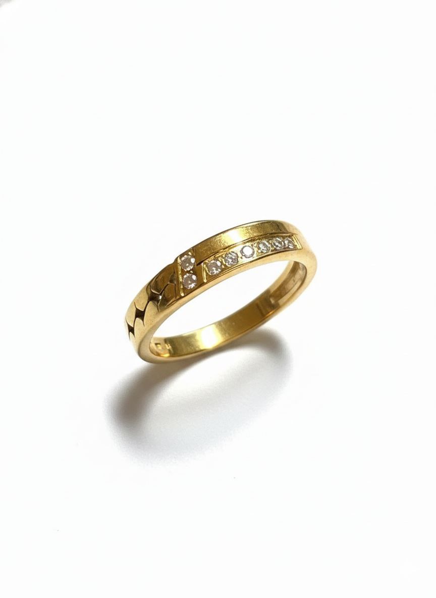 Gold Engraved Crystal Band